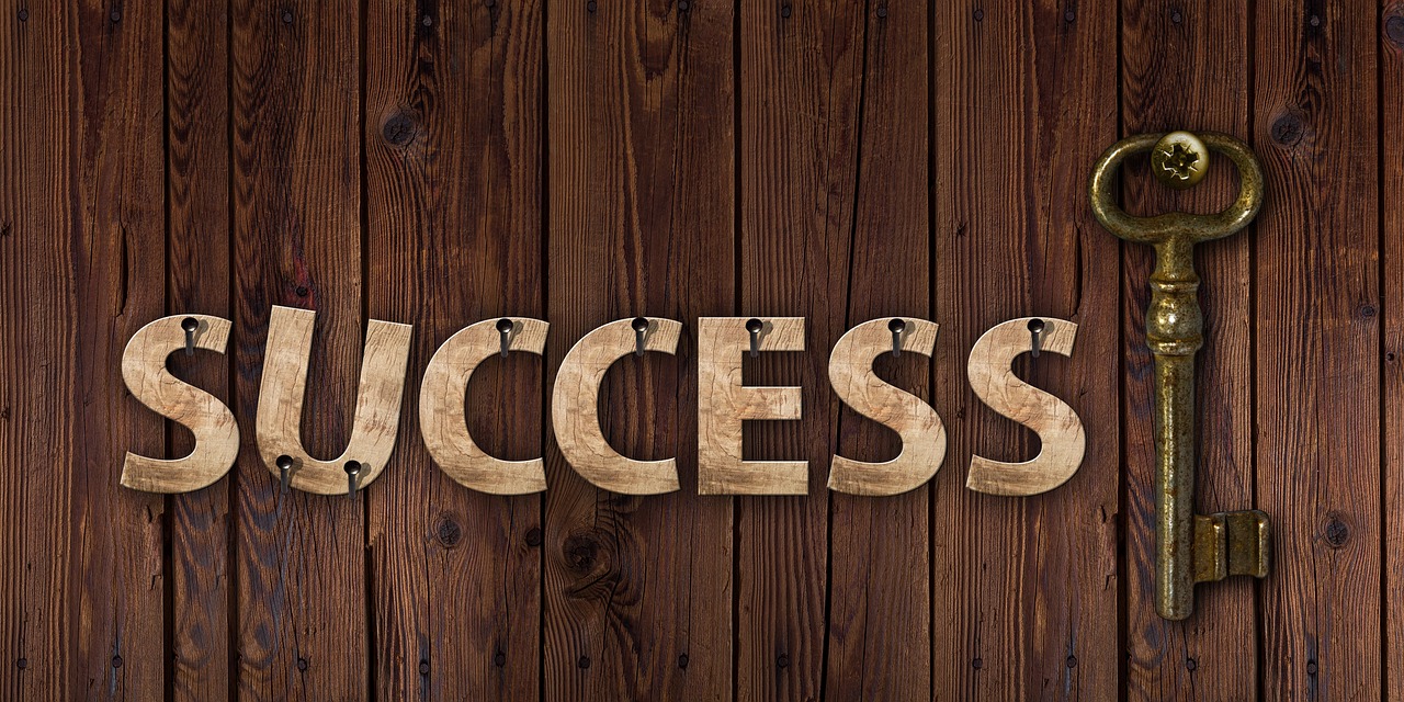 success spelled out with an old key